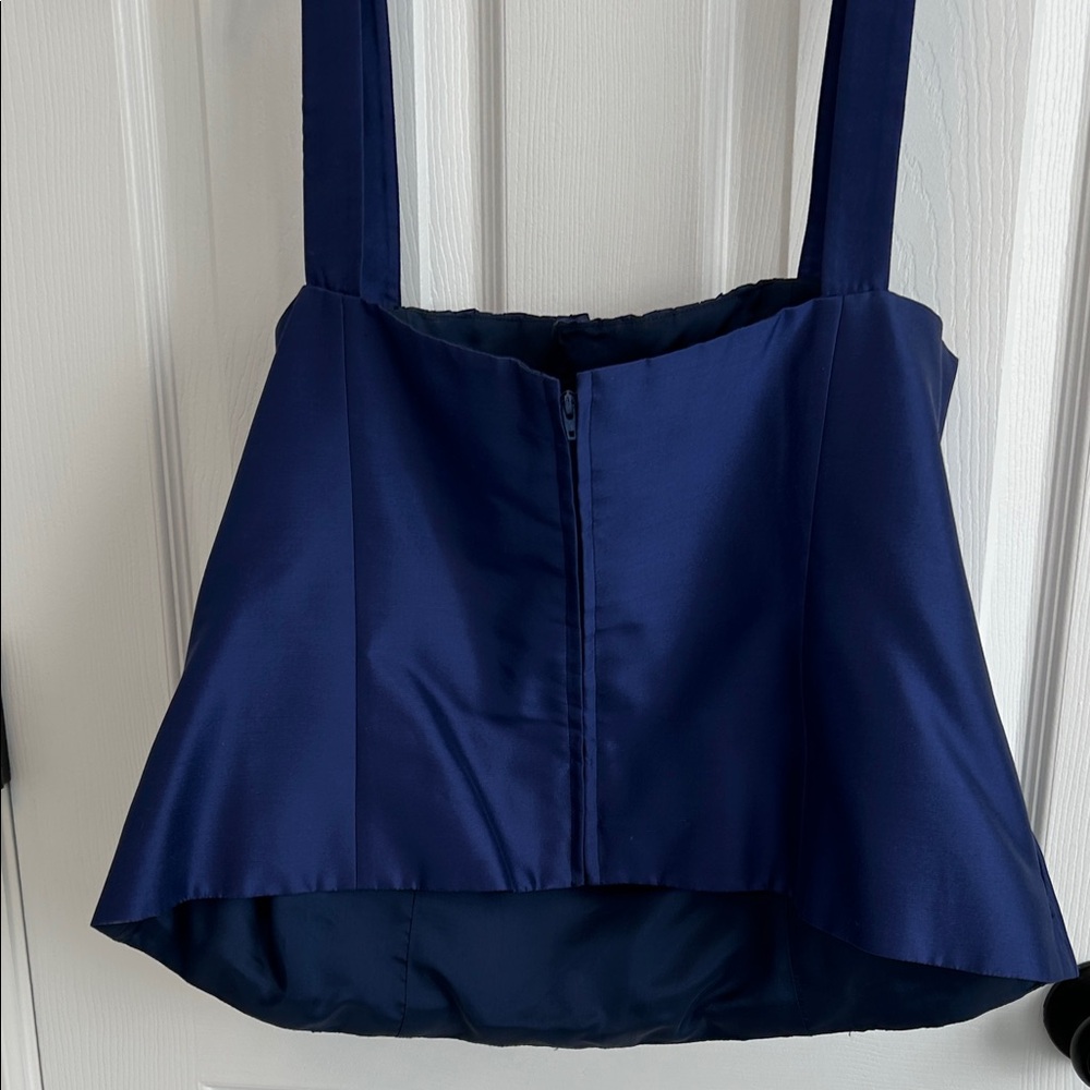 Blue Silk Women's Long Skirt Suit - Picture 5 of 15